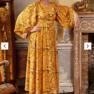 Dawn O'Porter x Joanie Sunrise Psychedelic Print Midaxi Dress NWT , size 4/6